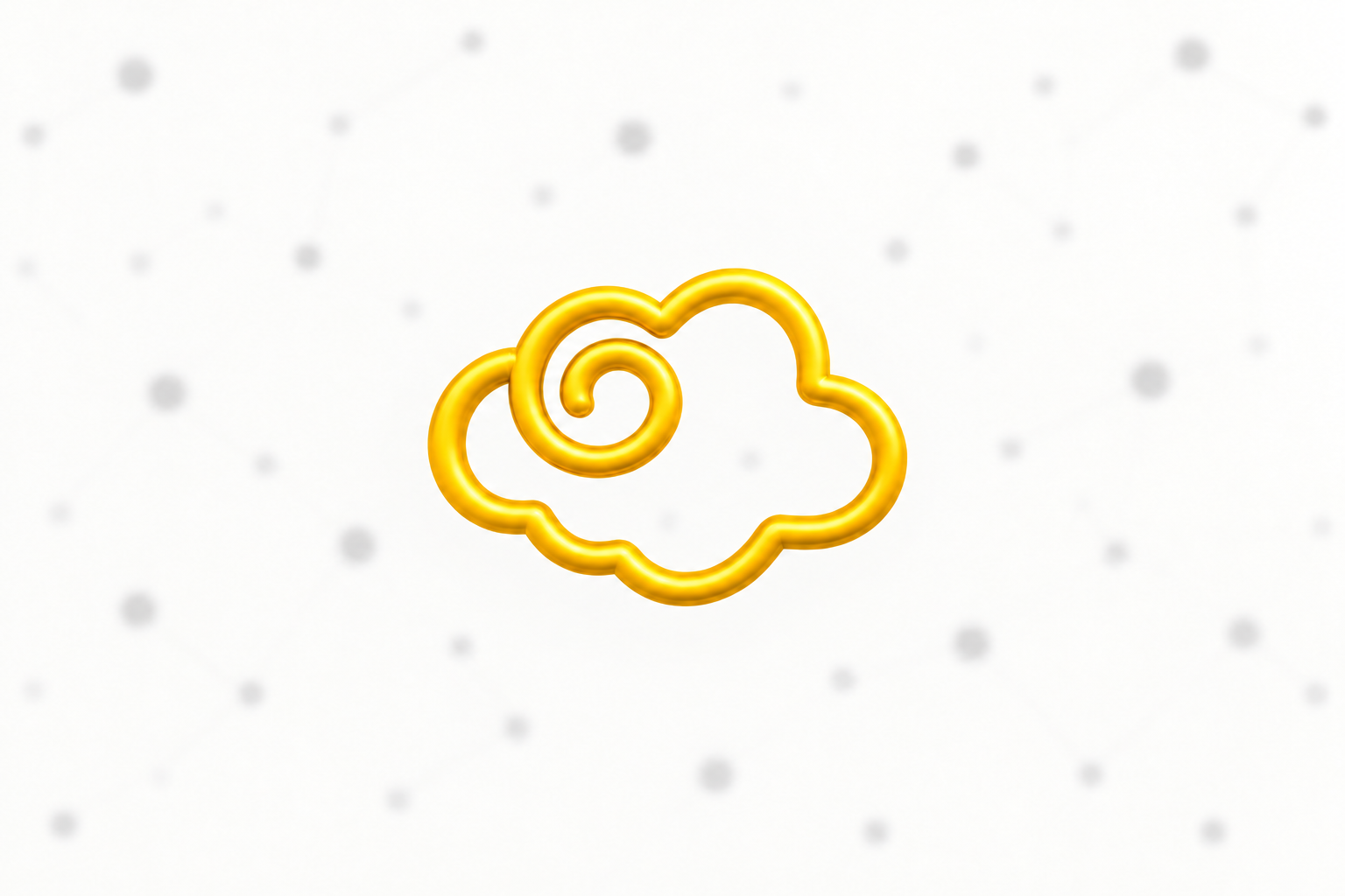 One golden AI Thinking cloud against a soft dotted background