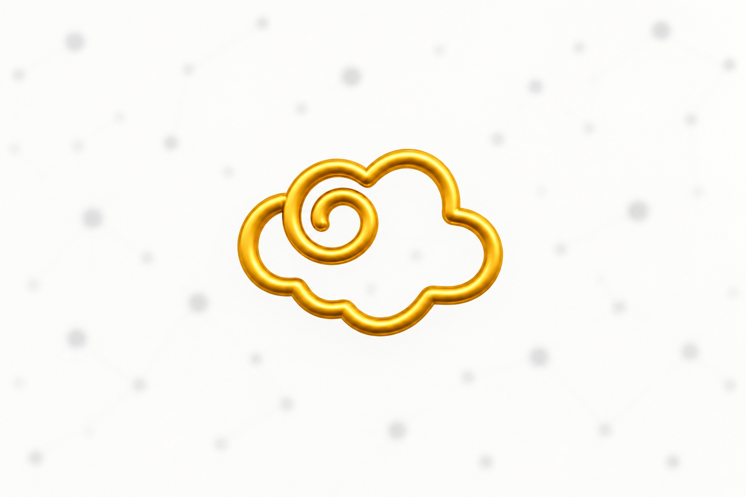 One golden AI Thinking cloud against a soft dotted background